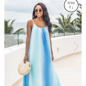 Pink Lily Oceans of Love Maxi Dress Blue